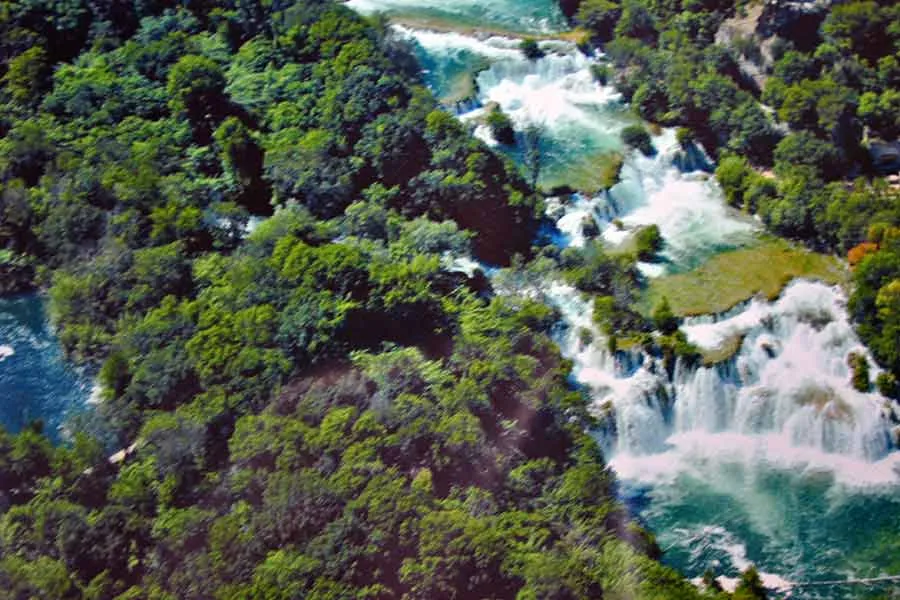 Wodospad Krka z lotu ptaka